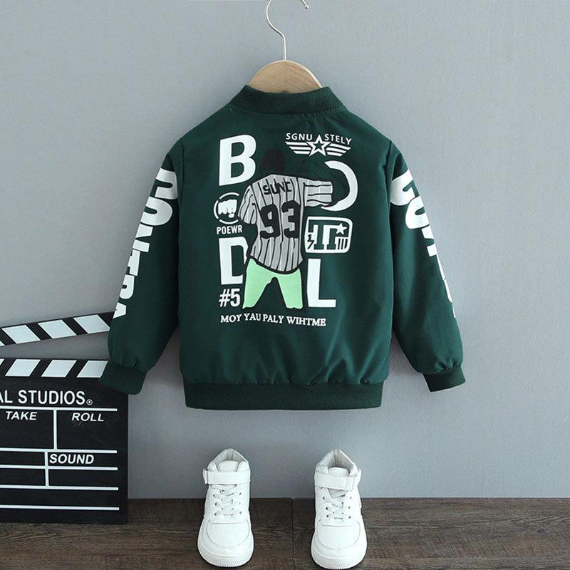 Spring Autumn Baby Boys and Girls Jacket Fashion Cartoon Bear Pattern Kids Windbreaker Coats For Children Outerwear Clothing 2-12Year