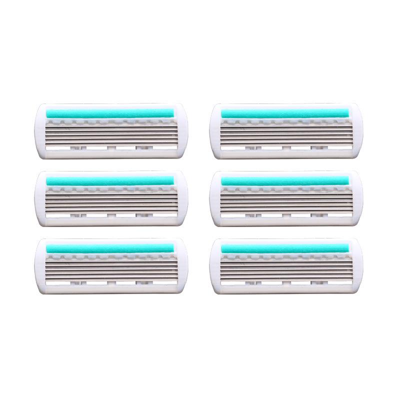 6-Blade Manual Shaver for Men - Razor with Blade Holder
