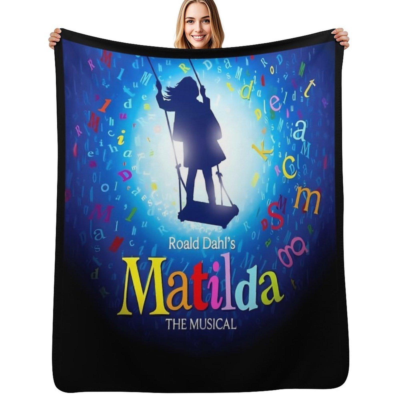 Matilda musical Throw Blanket Cozy Warm Blanket for Bed Room Decor Size: 75*100cm, Weight: 230 GSM