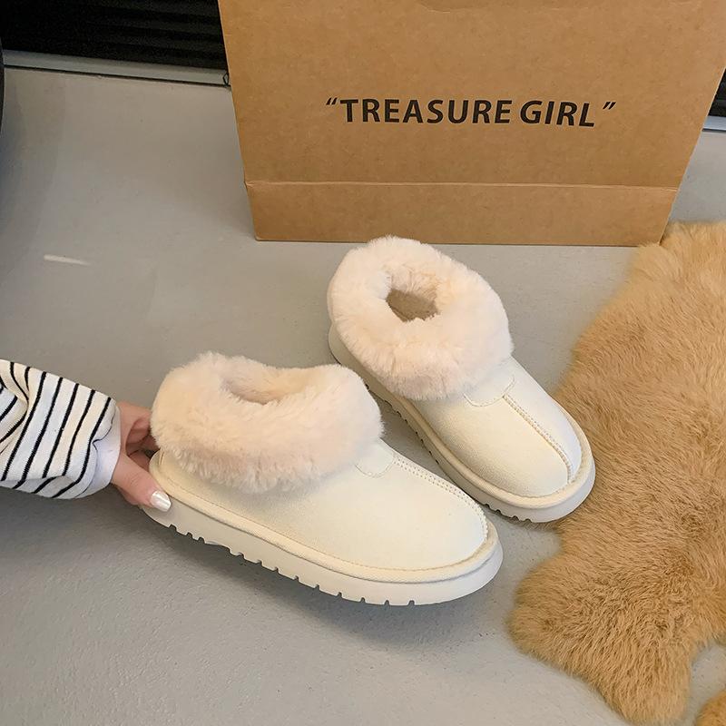 

Флисовые утепленные зимние ботинки женские туфли новые осенне-зимние теплые пушистые хлопковые туфли короткие ботинки 40