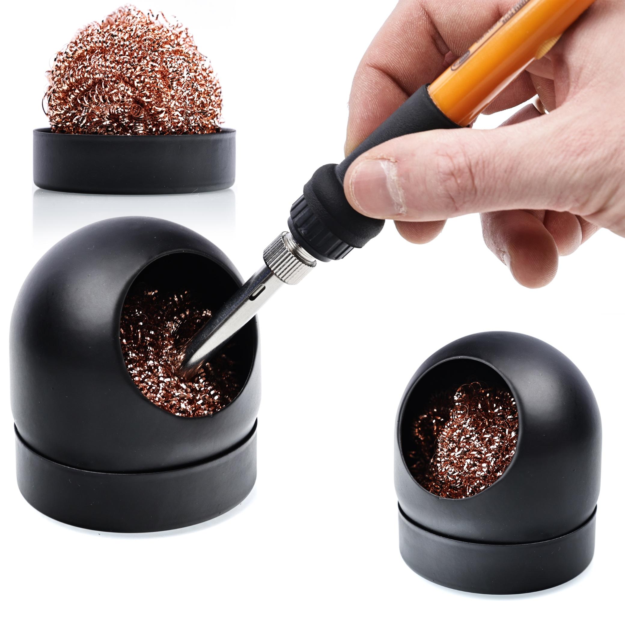 

Rosfix Czyścik do Grotów Lutowniczych – Metalowe Wiórki w Podstawce | Praca Bez Wody | Średnica 6,6 cm, Wysokość 7 cm