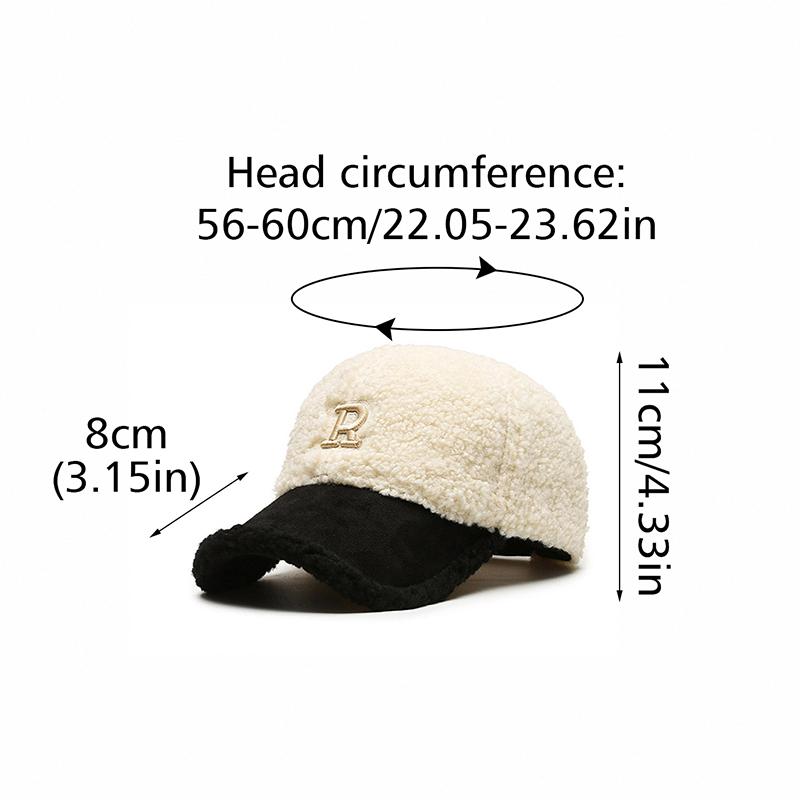 Iarnă Pluș Căldură Șapcă cu Vârf Drăguț Șepci de Baseball Accesorii Unisex Stil Sportiv Design Color-block Stil Minimal 56-60cm