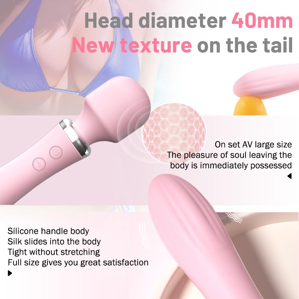 2 In 1 Heating Vibrator With 10 Frequency Vibrating AV Massage Stick for Women G Spot Clitoris Stimulator Sex Toys for Women