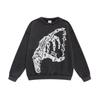 SAINT Retro Distressed Fleece Pullover Sweatshirt