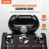 VEVOR Shampoo Backwash Chair, 661.4 LBS Loading Salon & Spa Hair Washing Station, Backwash Barber Shampoo Bowl and Chair