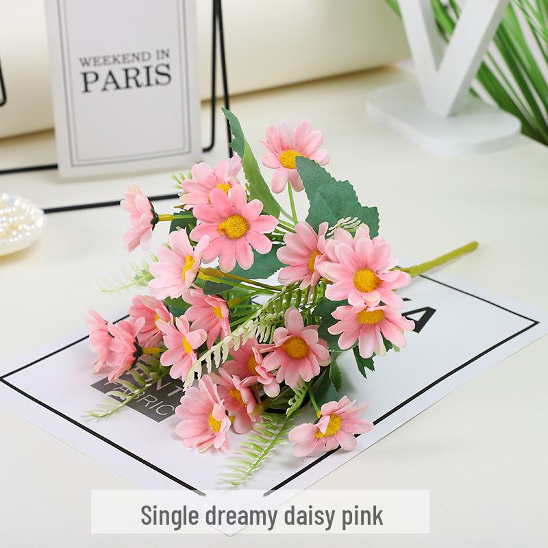 Small Daisy Chamomile Fake Bouquet for Home and Wedding Decoration