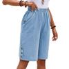 2025 Women's High-Waist Cotton Linen Shorts - Solid Straight-Leg Casual Pants
