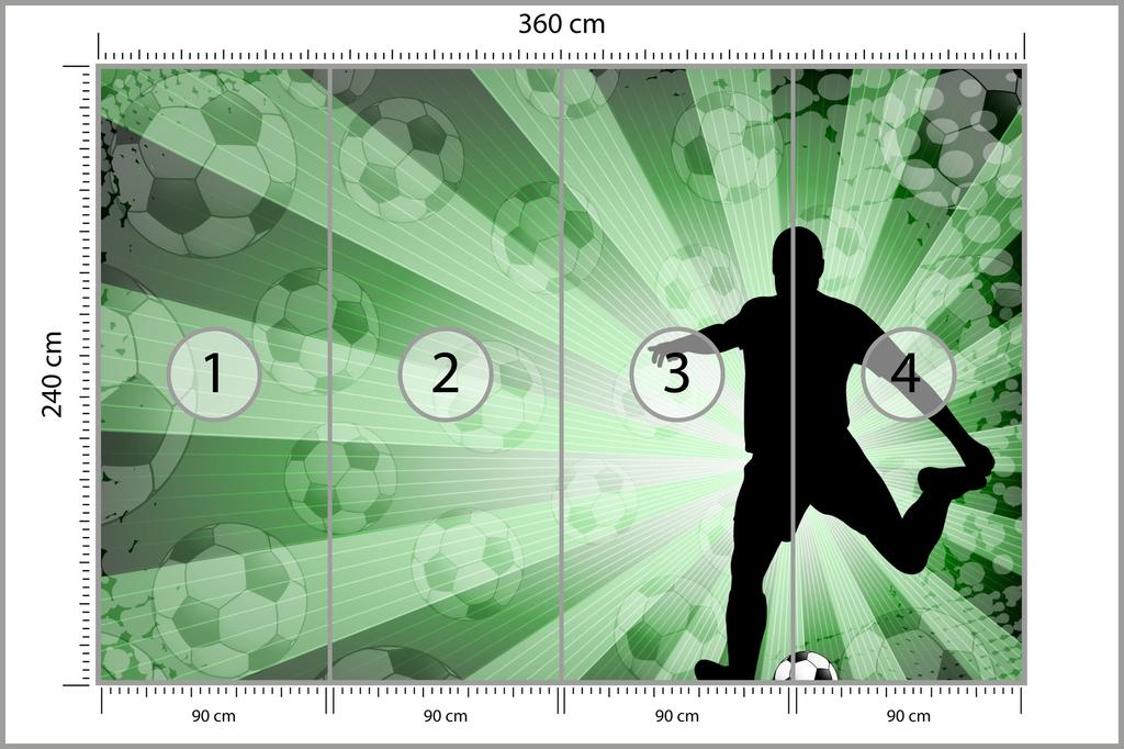 Photomural Football Player Silhouette Self-Adhesive Mural 360x240