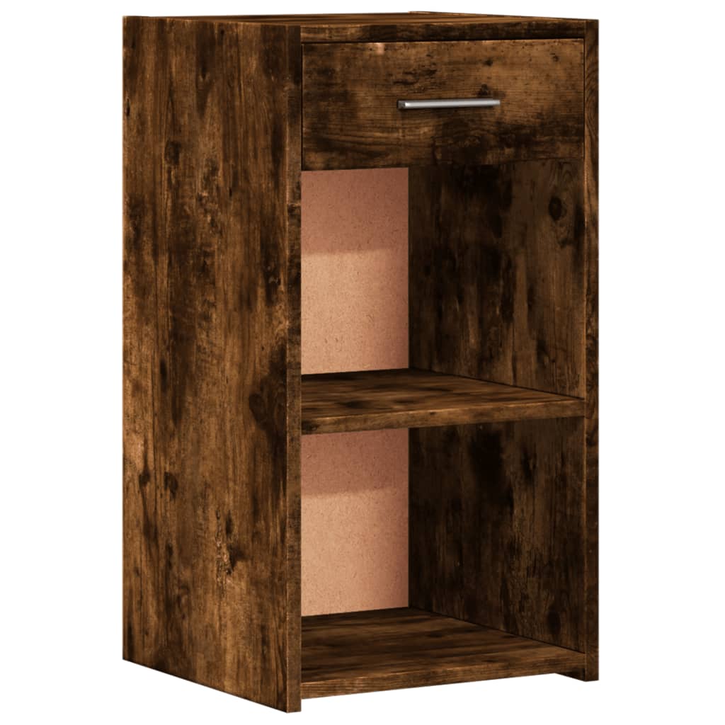 Nightstand Smoked Oak 35 X 34 X 65 Cm Particleboard