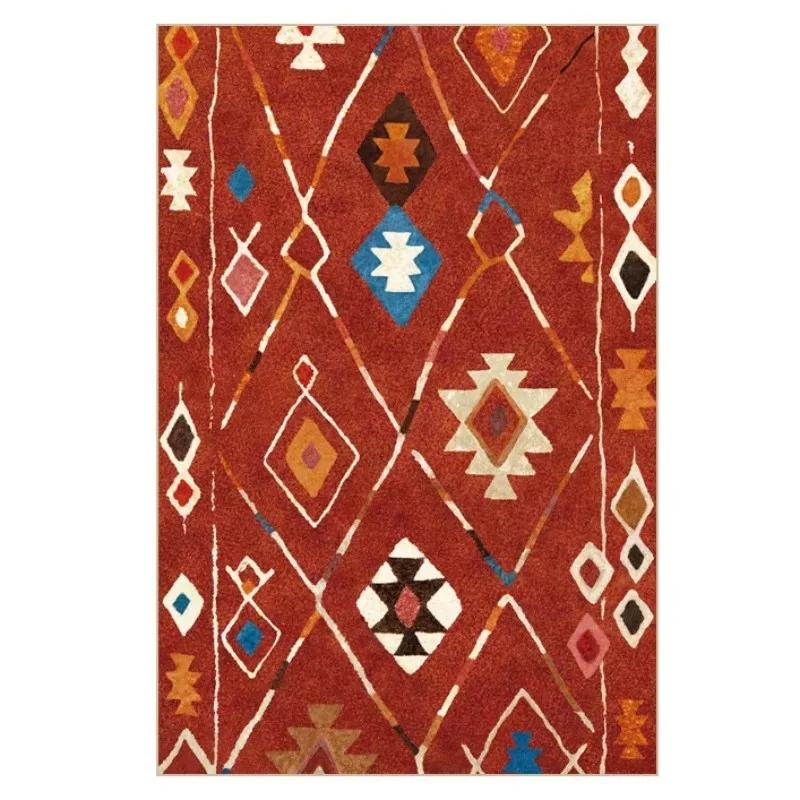 

Morocco Ethnic Living Room Carpet Retro Bohemian Floor Mat for Bedroom Kitchen Bathroom Easy To Clean Outdoor Rugs Home Decor 40x60cm