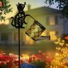 Hund Katze Silhouette Solar Bodenpfahl Licht Gießkanne Hohl Projektion Wasserdicht Dekor Lampe für Garten Hof Landschaft