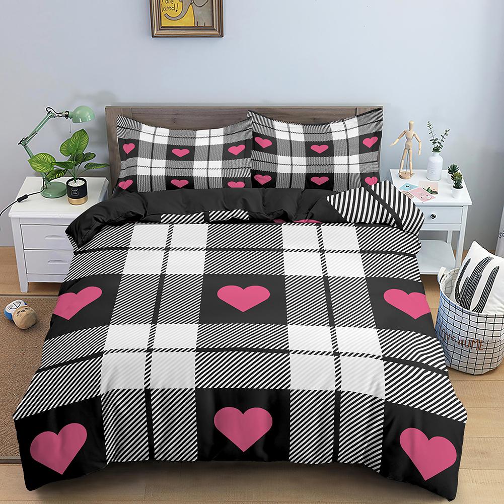 Valentine'S Day Wedding Bedding Set 2/3 Pcs Luxurious Rose Love Heart Duvet Cover King 3D Red Rose Print Quilt Cover