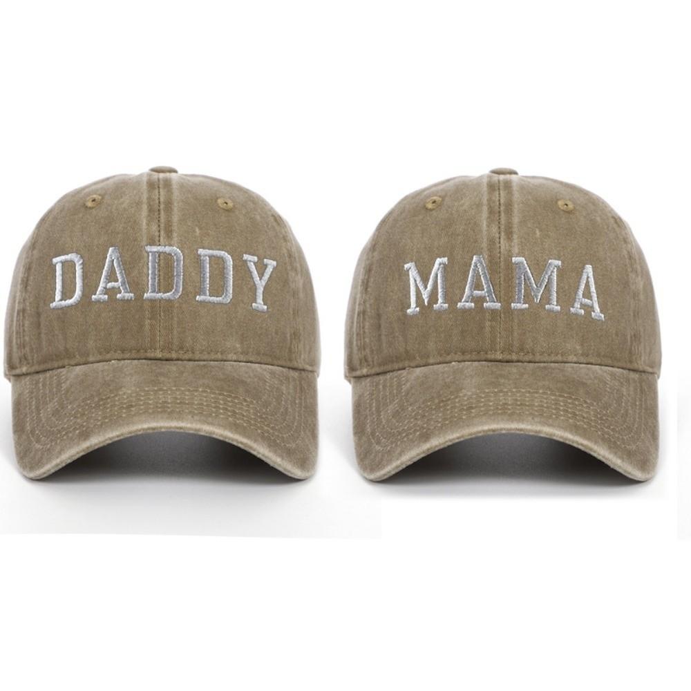Vintage Parent-child Baseball Hats Washed Cotton Outdoor Sunscreen Hats Gifts Khaki Parents