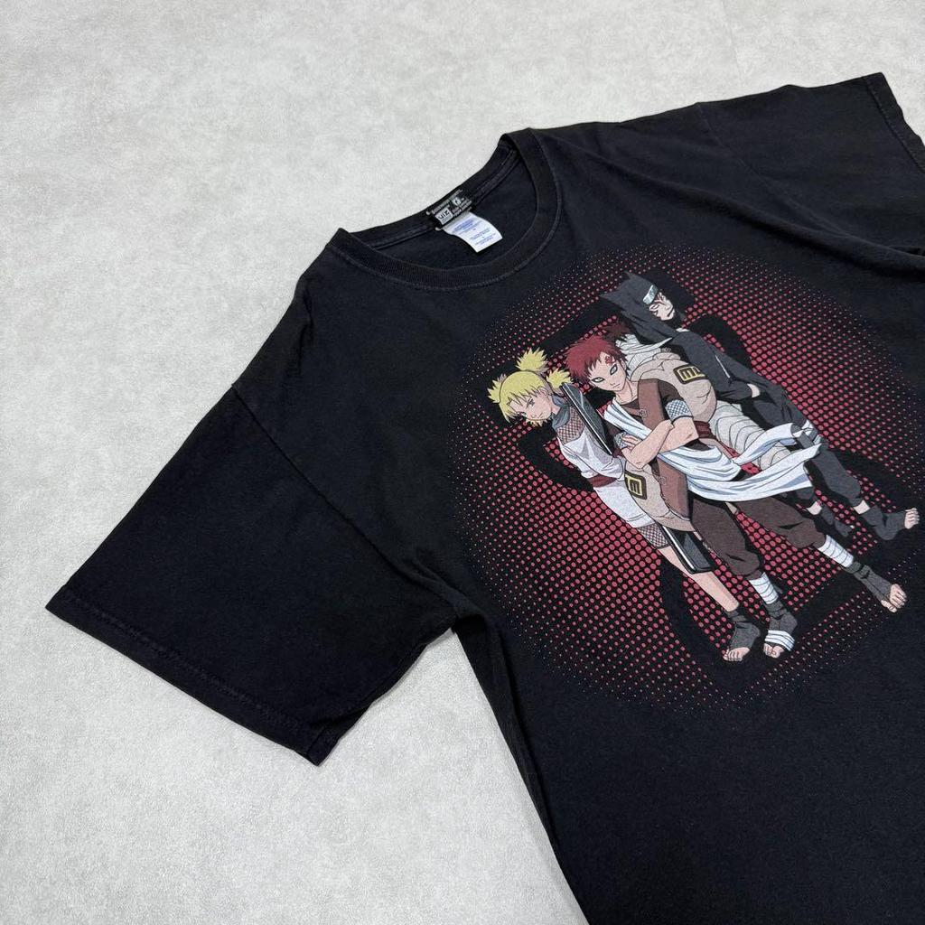 [USED] Vintage 2000s Naruto Gaara Short Sleeve Shirt, Anime, Manga, Black, Size 10