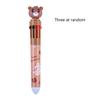 Lovely Bear Ballpoint Pen 10 in 1 Retractable Ballpoint Pen Office School Supplies 0.5mm Multicoloured Pen for Student