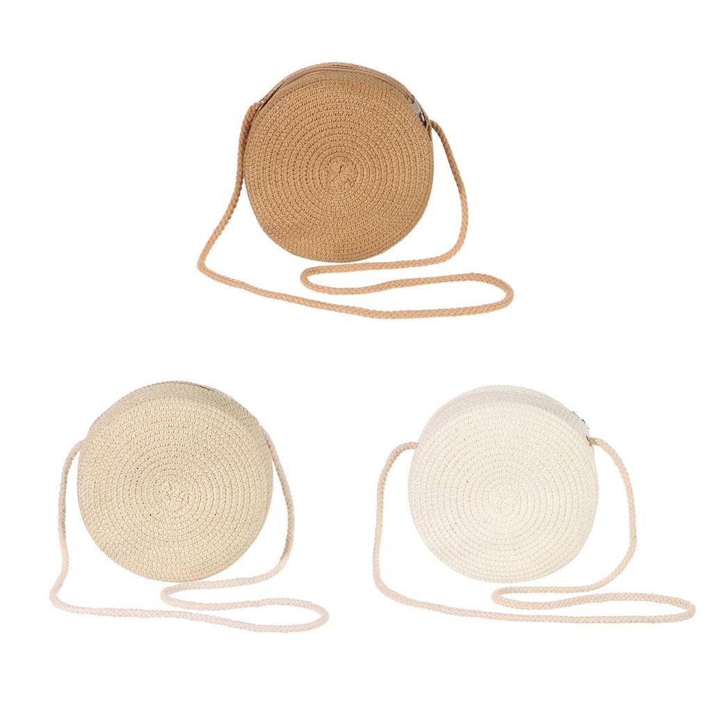 Handmade Handbag Knit Women Girl Straw Bag Shoulder Bags Straw Handbag Summer Beach Bag