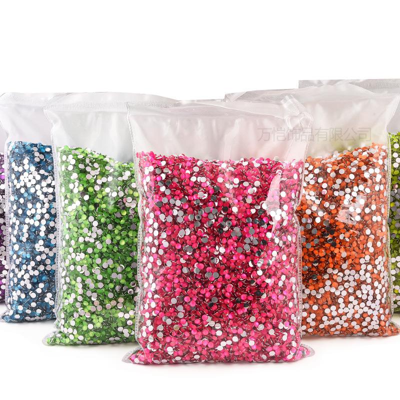 Resin Neon Flat Bottom Diamond, Silver Plated Bottom Fluorescent Nail Art Diamond Diy Mobile Phone Violent Bear Decoration Sticker Diamond Accessories