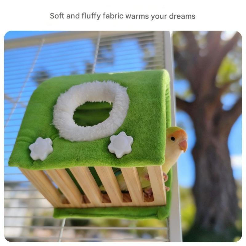 Parrots Hideaway Bed Perch Bird Stand Cage Toy House Rack Toy Grinding Perch Birdhouse Supplies