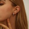 Eco Friendly Copper Shiny Cubic Zirconia Earrings For Women Simple Exquisite Golden Silver Color Round Earring Jewelry Gifts