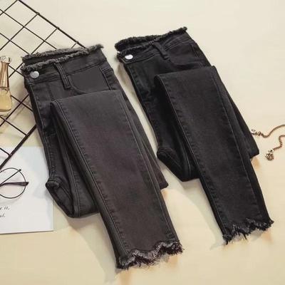 2024 Slim Schwarze High-Waist Skinny Jeans für Damen - Koreanischer Stil