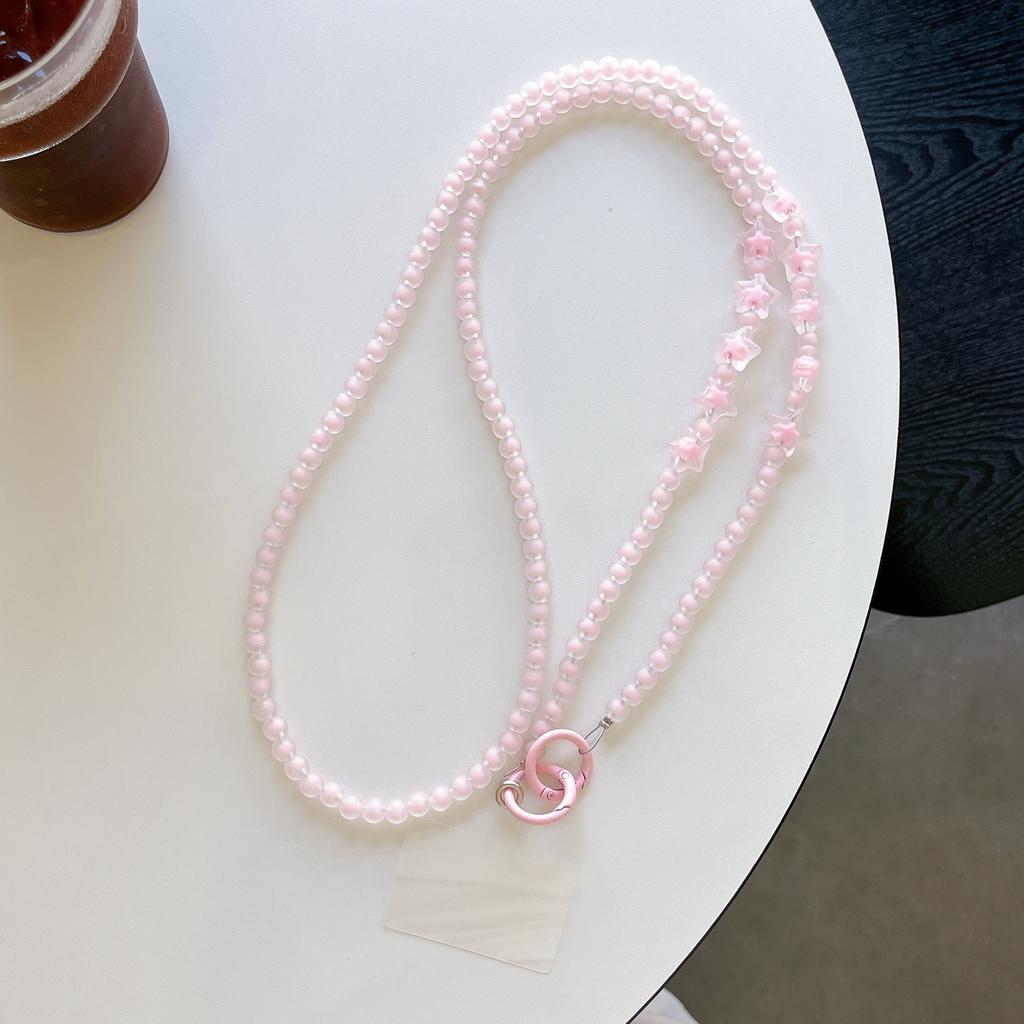 Cute Candy Jelly Star Beaded Chain Crossbody Shoulder Lanyard Lovely Decorative Straps Charm Handbags for Mobile Phone Accessory