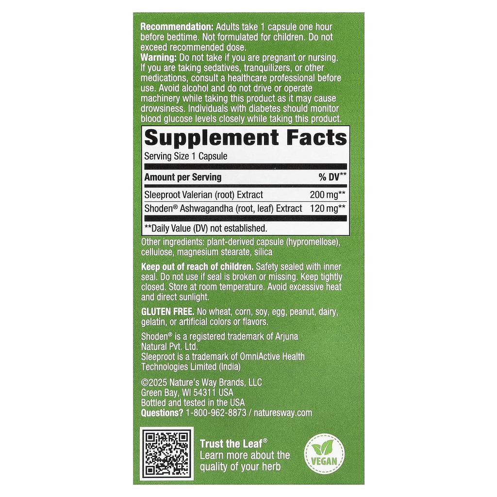Nature's Way, Rest & Restore, Melatonin Free, 30 Capsules