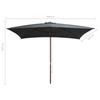 Wooden Mast Sun Umbrella 200 X 300 Cm Anthracite Grey