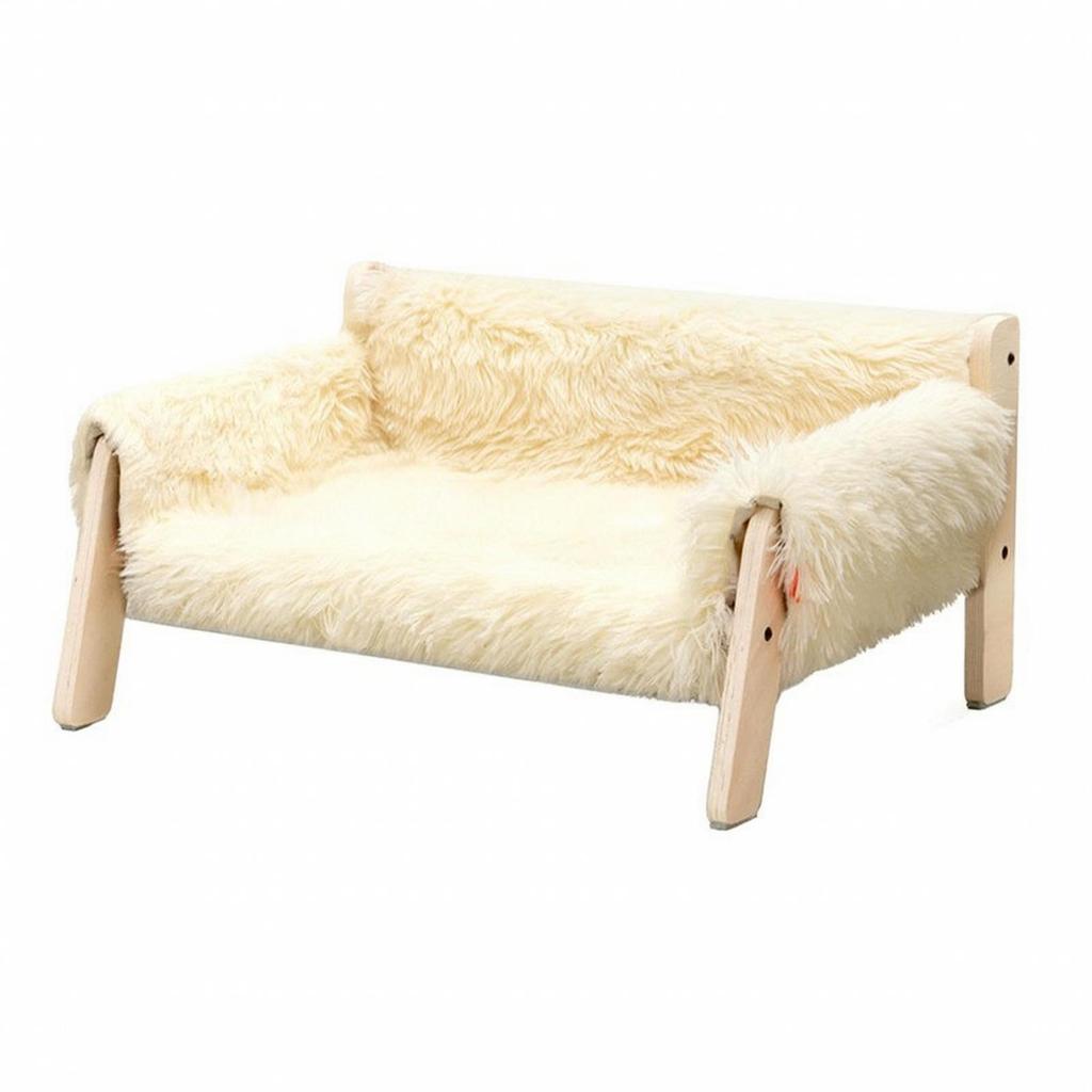 Wooden Elevated Cat Sofa Bed Soft Raised with Frame Pet