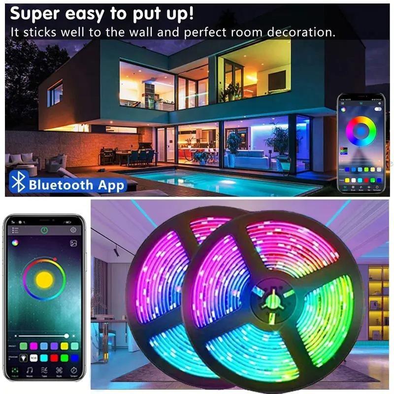 Tiras de Luces de Ambiente de Fondo RGB 5050 Color Bluetooth 5v Set de Luces TV Mesita de Noche Barra Luz de Ambiente Decoración de Iluminación