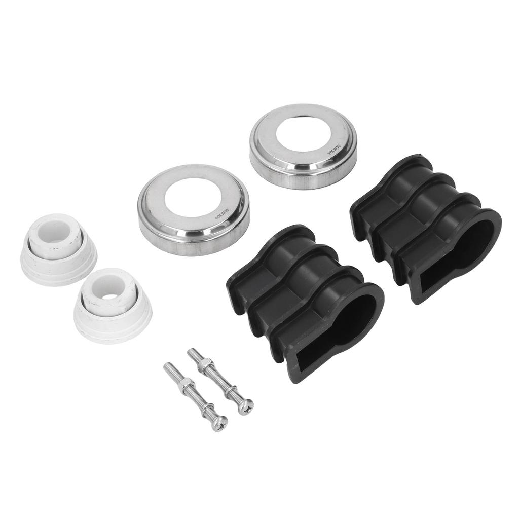 Badeleider Erstatningssett 304 Rustfritt Stål Dekkplater Støtfangerbolter Muttere Anker for 42mm Rør Svømmebasseng