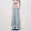 Blue High-waisted Overalls Women's Summer New Loose Lazy Wind Straight Wide-leg Pants Casual Pants Pants