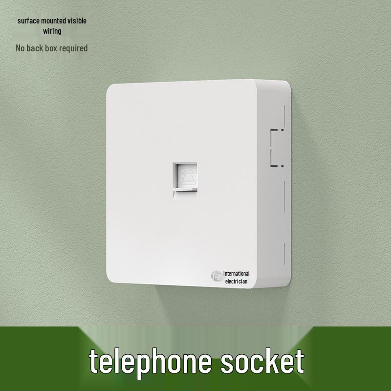 Ultra-Thin Surface-Mounted Single-Control Wall Switch & Socket Panel with Surface Box Outlet, One-Gang Push Button for Household Lighting.