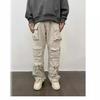 Men's Trendy American Retro Multi-Pocket Loose Straight Overalls