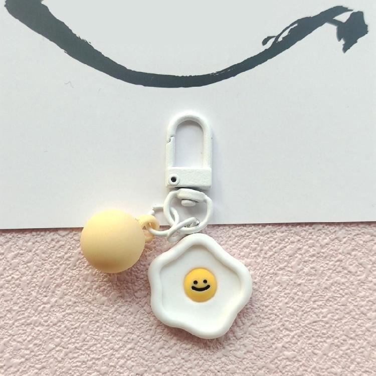 Creative Resin Keychain Decoration Smiling Flower Cloud Heart Bead Bag Pendant Handcrafted Keyring Accessory