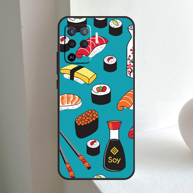 Japanisches Sushi Essen Für OPPO A80 A60 A40 A5 A6 Pro A15 A17 A57 A16 A76 A96 A18 A38 A58 A78 A98 A54 A74 A94 Hülle