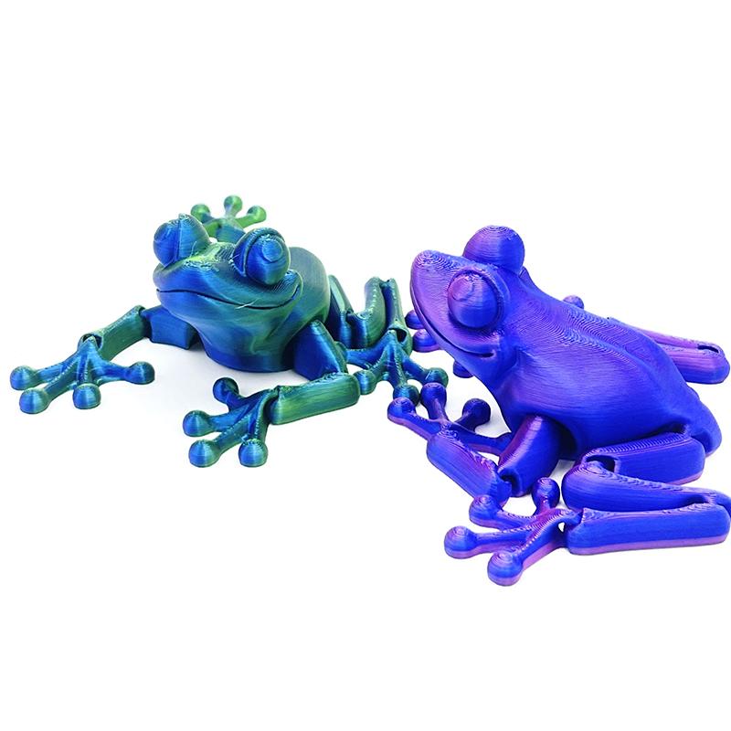 1 Piece Kitchen Home Decoration 3D Printing Simulation Frog Ornament Joint Movable Creative Model Funny Animal Desk Toys