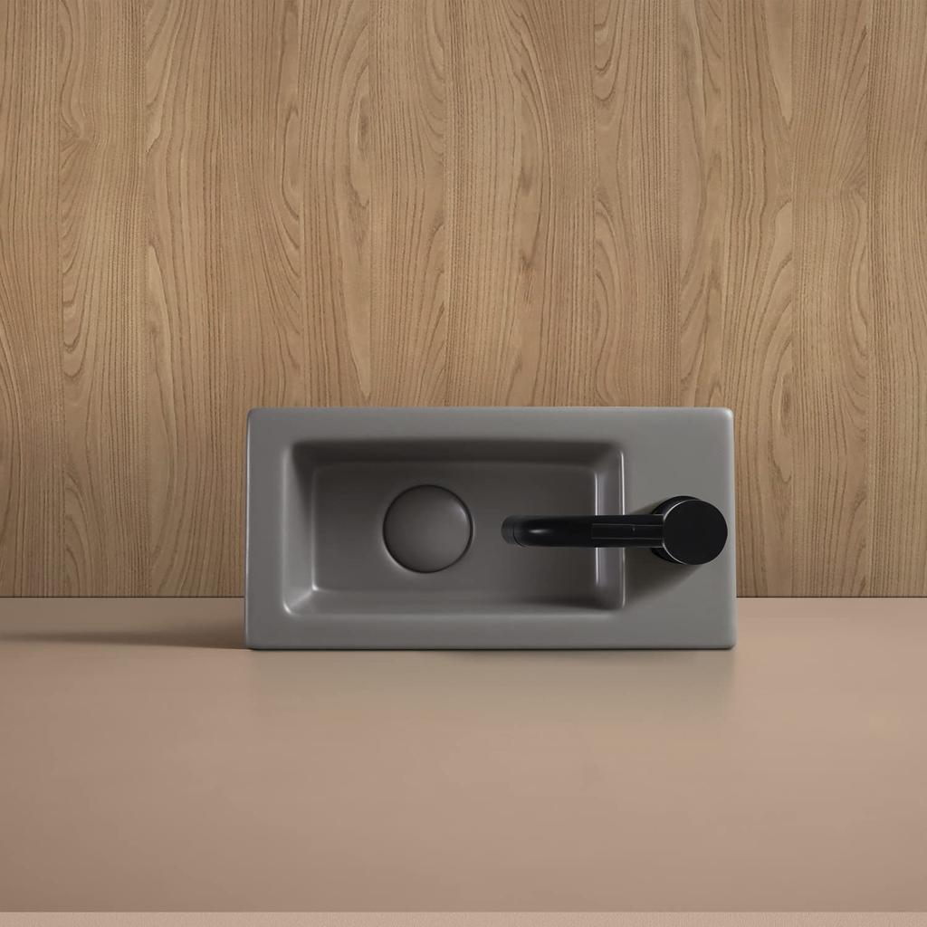 Siphon-Ablaufgarnitur Handwaschbecken Handwaschbecken Wand Kleinwaschbecken Mini-Waschbecken Handwaschbecken Wand mm [P Inklusive] Becken, Stilvoll, Grau, Becken, Aufputz, Kompakt, Schüssel, Typ,