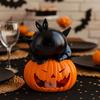 Realistic Pumpkin Candle Holder Black Cat LED Pumpkin Light  Ghost Festival Decor