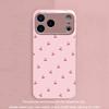Cute Cherry Pattern Pink Metallic Tempered Glass Phone Case For iPhone 11 12 13 14 15 16 17 Pro Max 15 14 Plus 17 Air 16E Cover