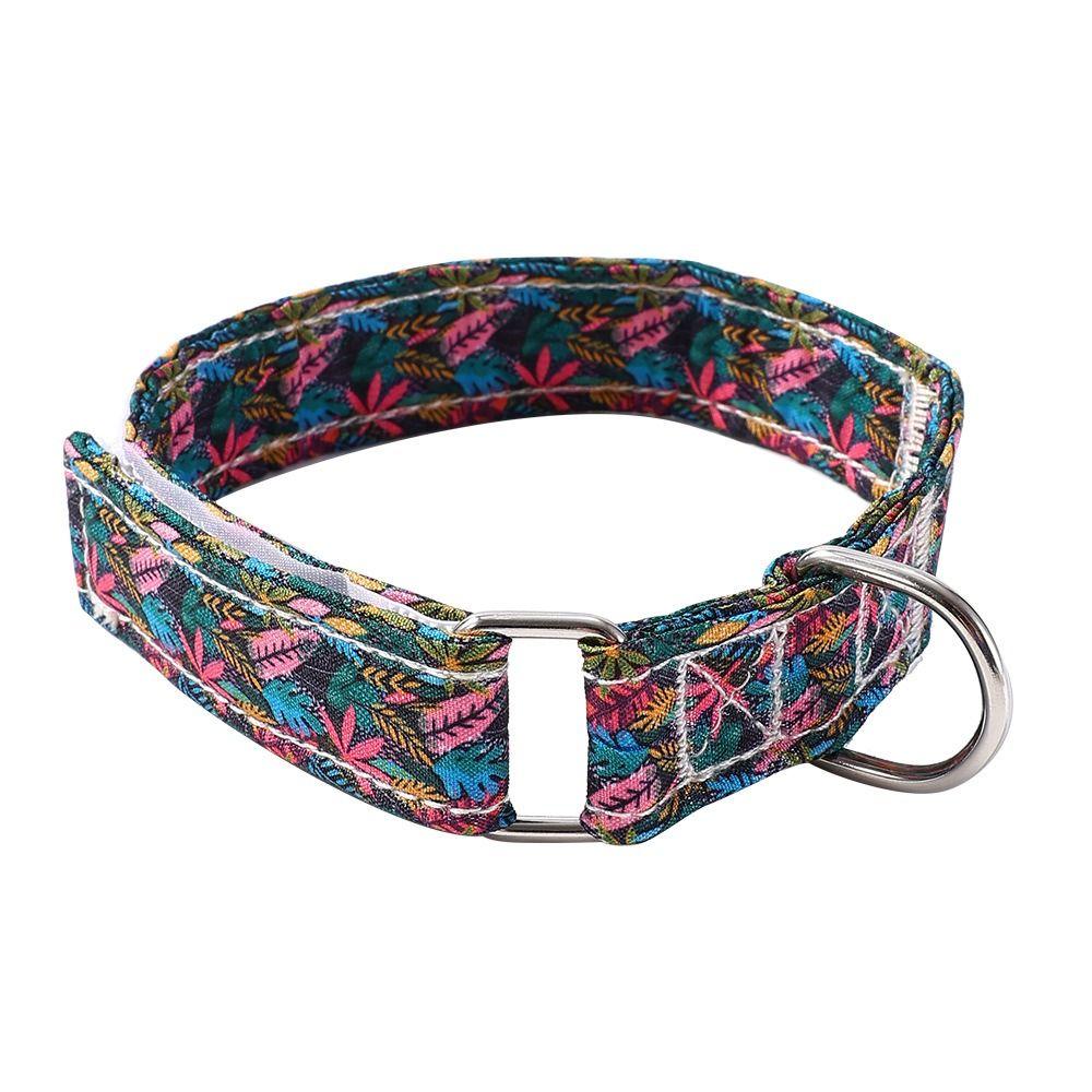 Flower Print Dog Collar Leash Set Adjustable Pet Collars Combo  Small Medium Large Dogs