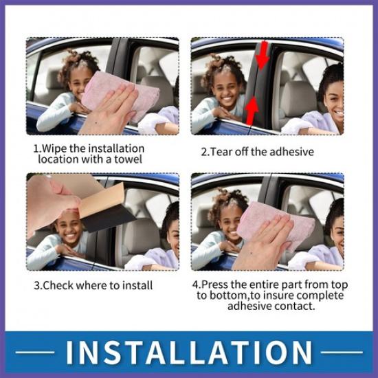 6Pcs Car Pillar Window Trim Cover for Ford Explorer 11-19 Black Carbon Fiber