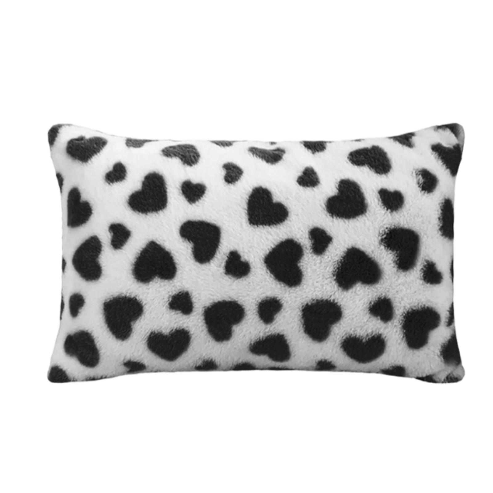 Heart-Patterned Leopard Print Pillowcase Multi-Colored Plush Texture Suitable For Living Room And Bedroom One Size 840₽