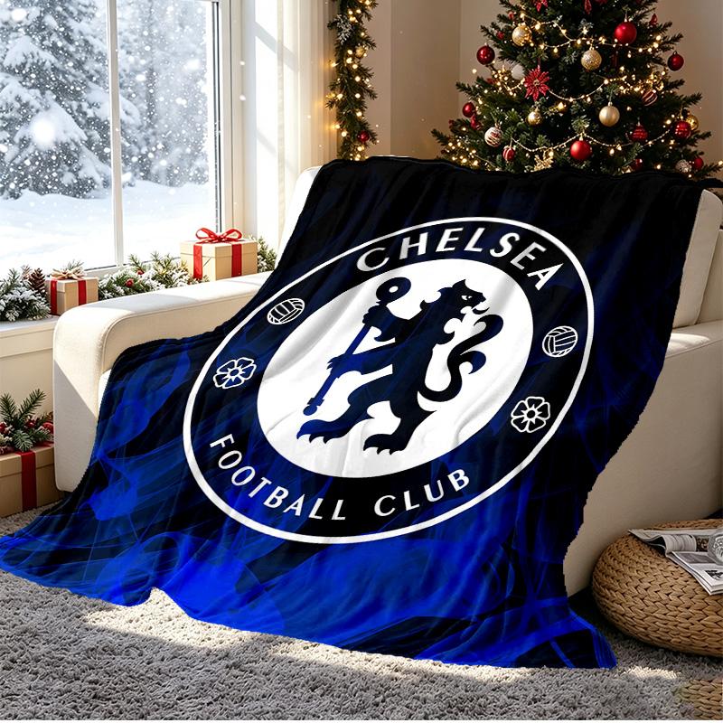 Football club.C Pattern Blanket for Home Decoration, Bed, Sofa, Car Travel, Camping, Suitable for All Seasons, Birthday Christmas Gift