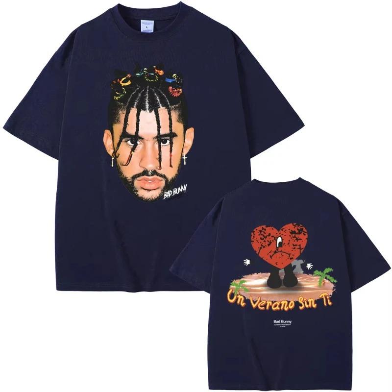 

Rapper Bad Bunny Un Verano Sin Ti Album Printed TShirt Unisex Fashion Hip Hop Loose TShirt Vintage Streetwear Tshirt 4XL
