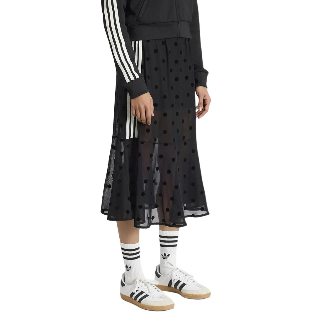 adidas Polka Dot Sheer Midi Skirt Black KV1177 S