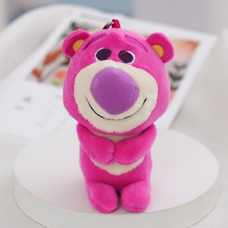 

Adorable Pink Teddy Bear Plush Keychain Soft And Cute Bag Accessory Stuffed Toy ярко-розовый