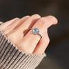 S925 Sterling Silver Luxury Colored Zircon Hexagonal Ring for Women - Fashionable European & American Style Index Finger Ring