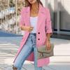 Women's Lapel Mid-length Button-down Woolen Coat