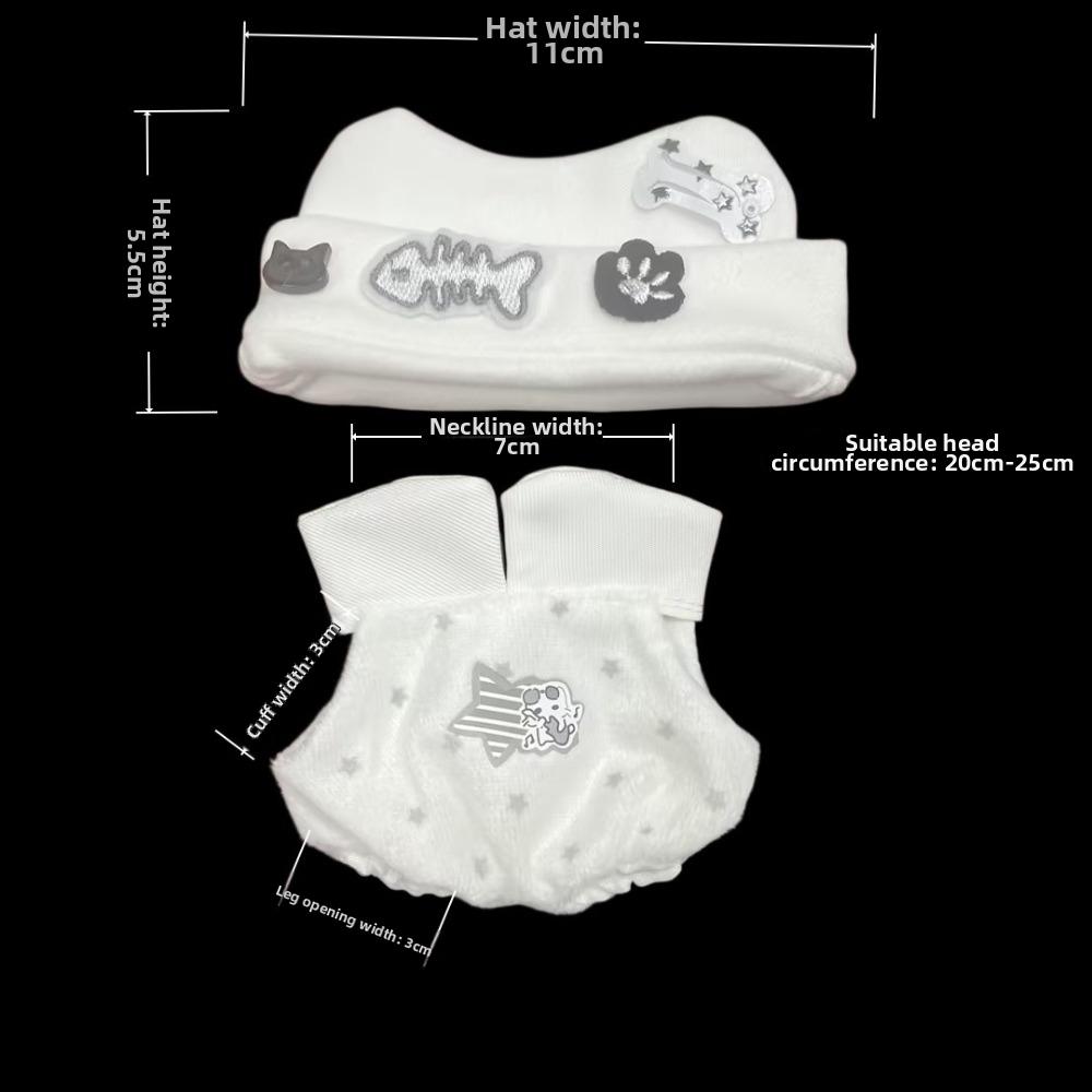 Black And White Cotton Doll Clothes Set 10/20cm Doll Replacement Clothes For Doll Replacement