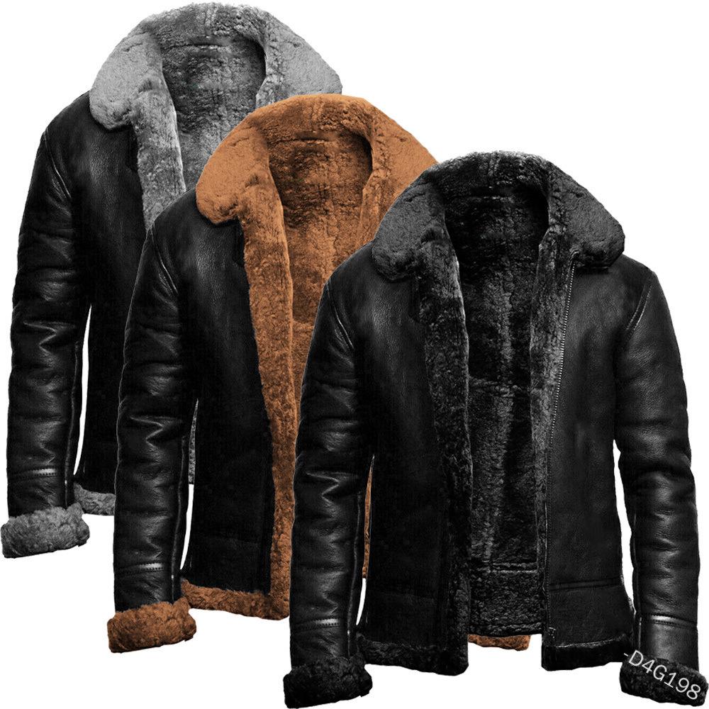 New Arrival Men's Mid-Length Shearling Suede Jacket - Thick Fur, European & American Street Style
